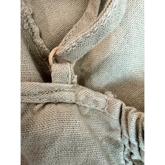 New Look Linen Blend Strappy Midi Dress Neutral Beige Buttons - Size XL - Picture 7 of 11